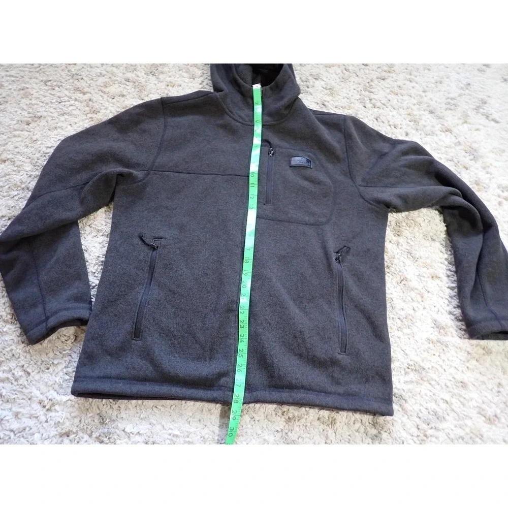 The North Face Fleece Hoodie Mens Large Gray Excellent Full Zip Sherpa Lined